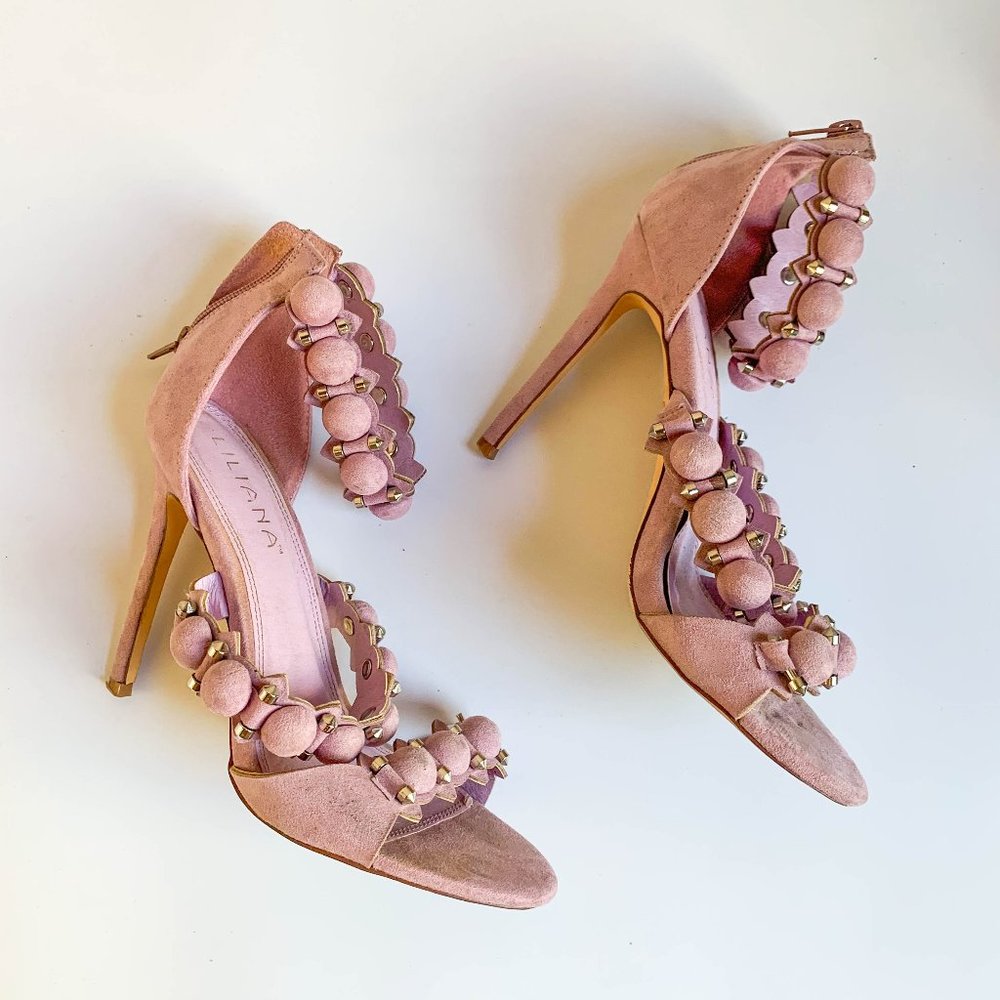Liliana Lilac Heels with Gold Detailing